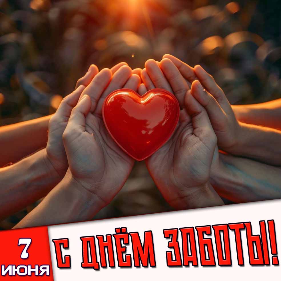 Открытка 7 июня - с днём заботы!