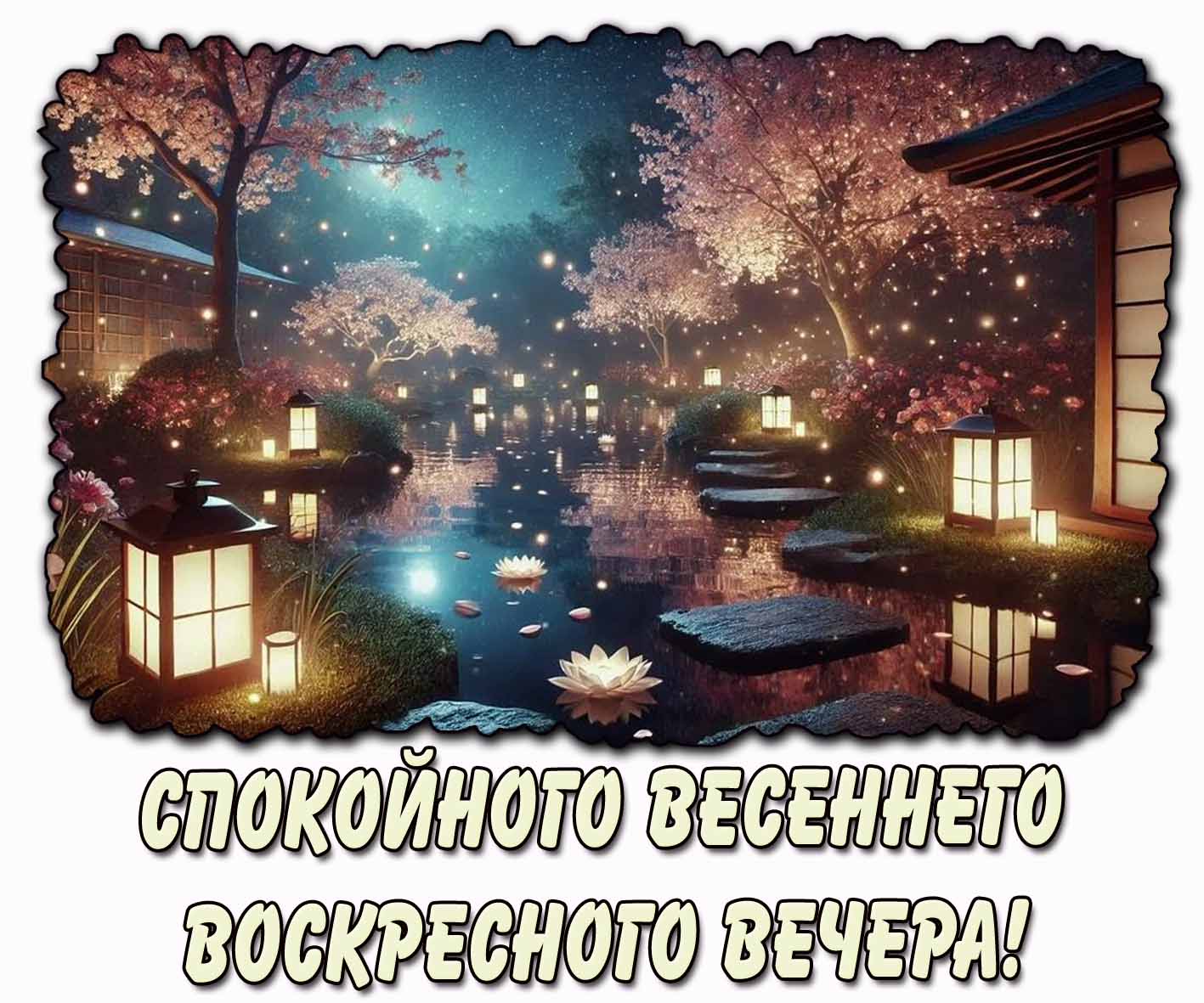 Открытка спокойного весеннего воскресного вечера