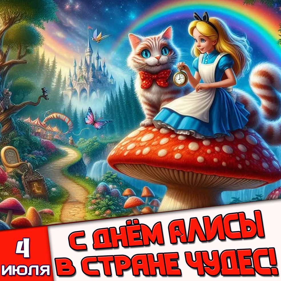 Картинка 4 июля - с днём Алисы в Стране чудес!