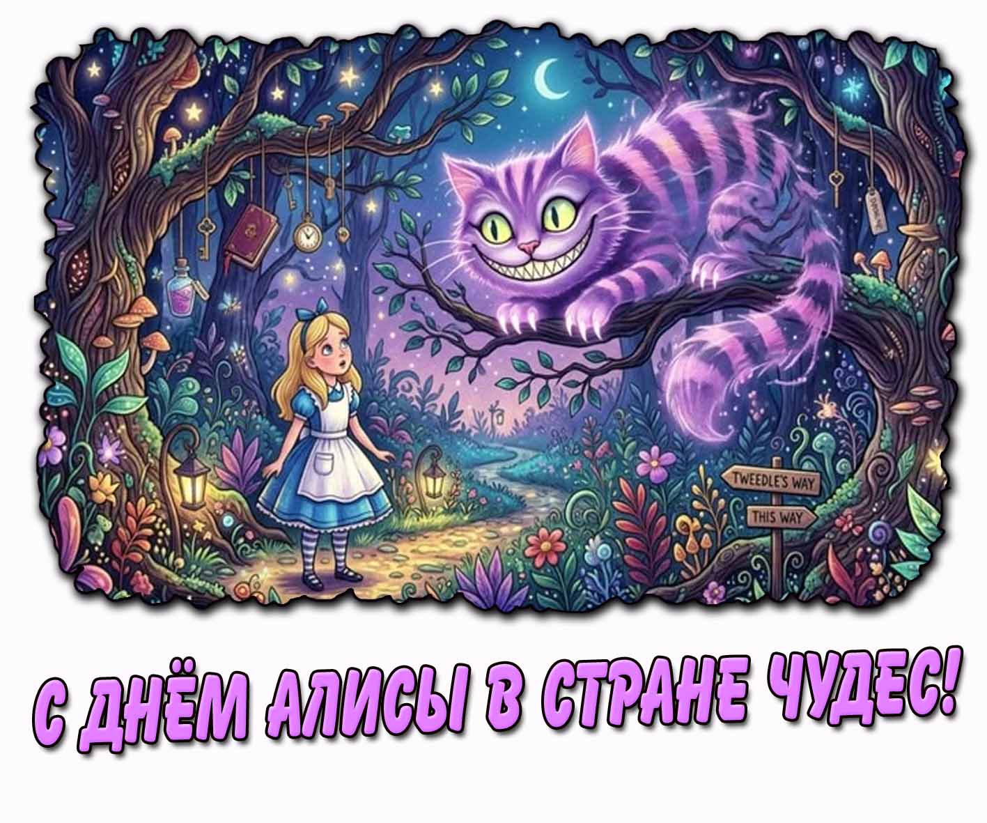 С днём Алисы в Стране чудес! - красивая открытка