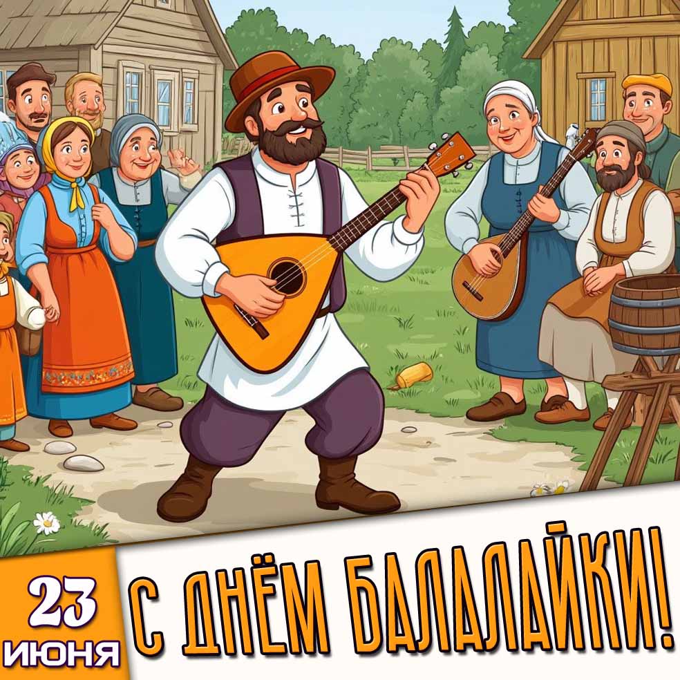 Открытка 23 июня - с днём балалайки!