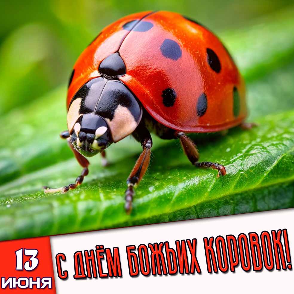 Картинка 13 июня - с днём божьих коровок!