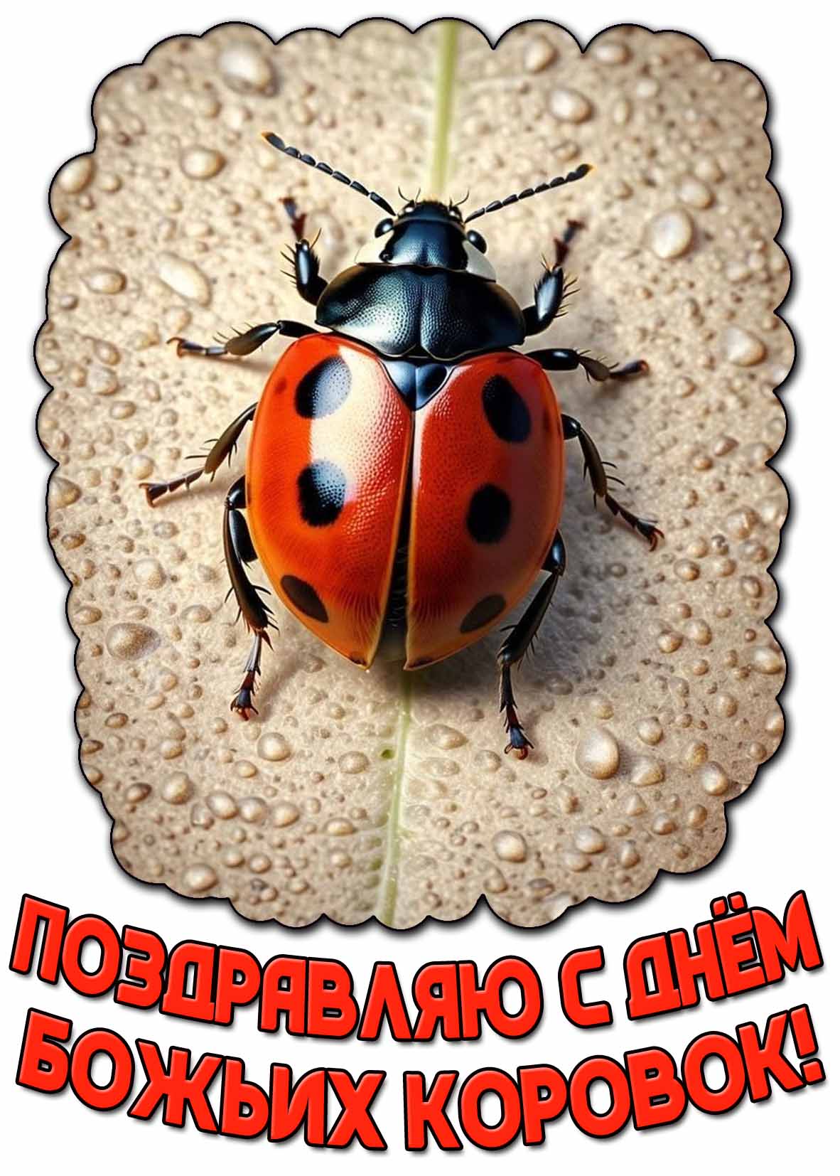 Картинка "Поздравляю с днём божьих коровок!"