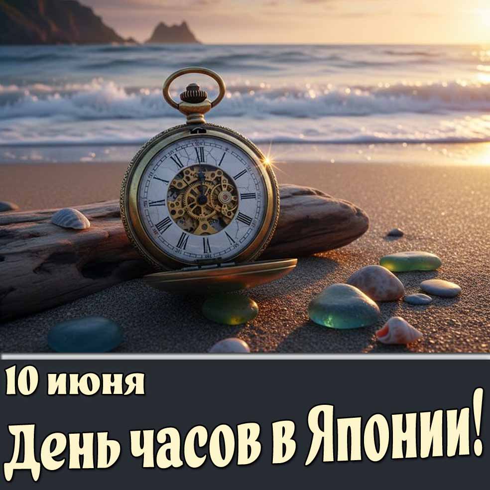 Открытка 10 июня - день часов в Японии!