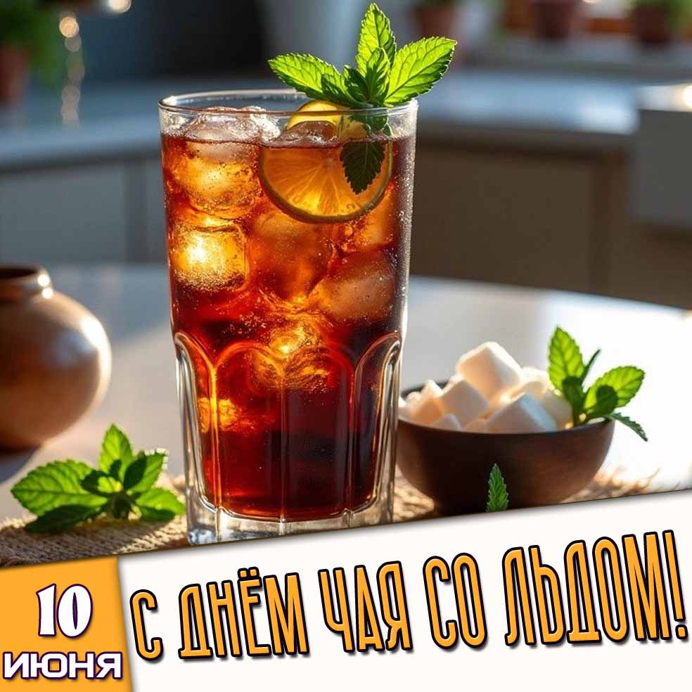 Картинка 10 июня - с днём чая со льдом!