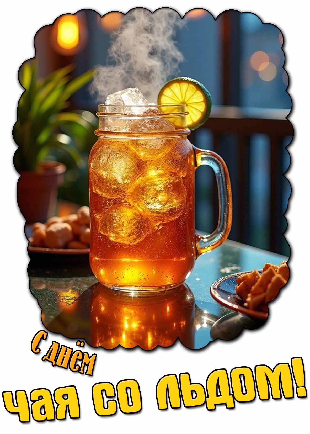 Открытка с днём чая со льдом