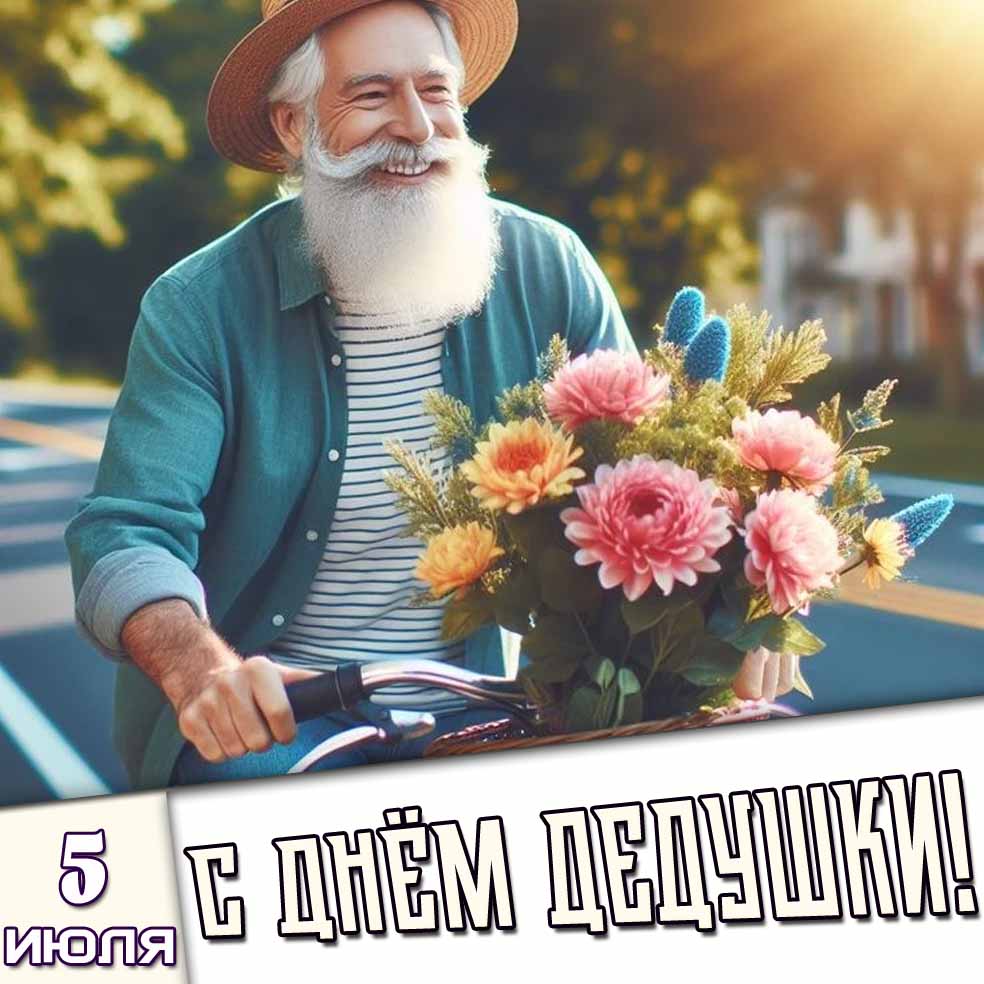 Открытка 5 июля - с днём дедушки!