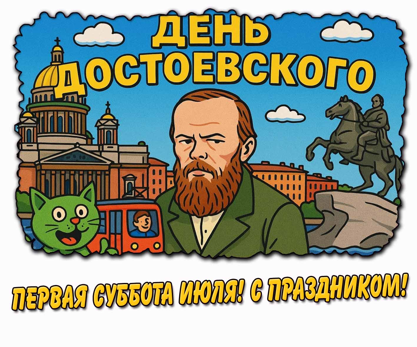 Прикольная картинка "Первая суббота июля! День Достоевского! С праздником!"