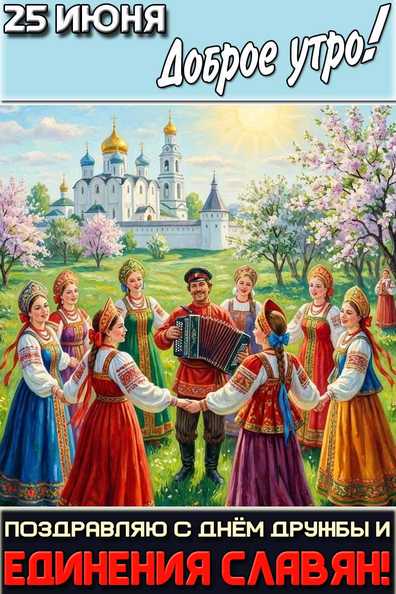 Картинка "25 июня доброе утро! Поздравляю с днём дружбы и единения славян!"