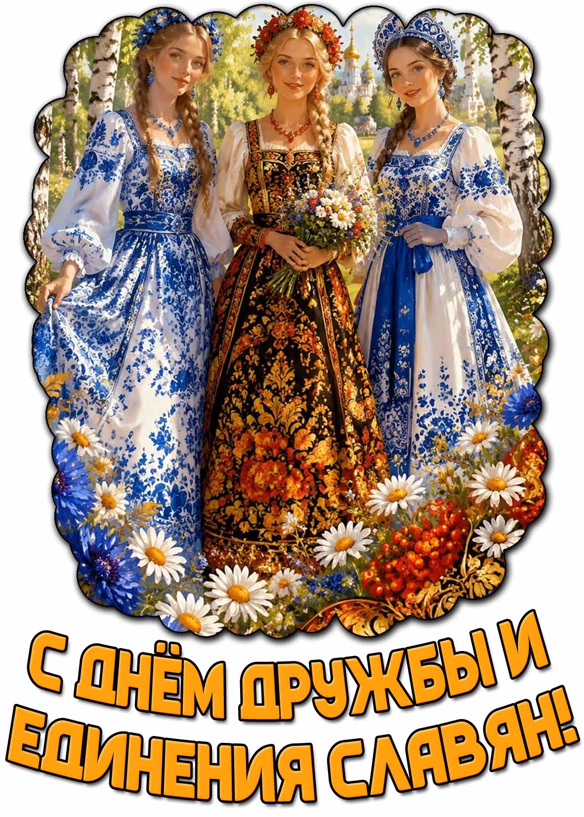 Открытка с днём дружбы и единения славян