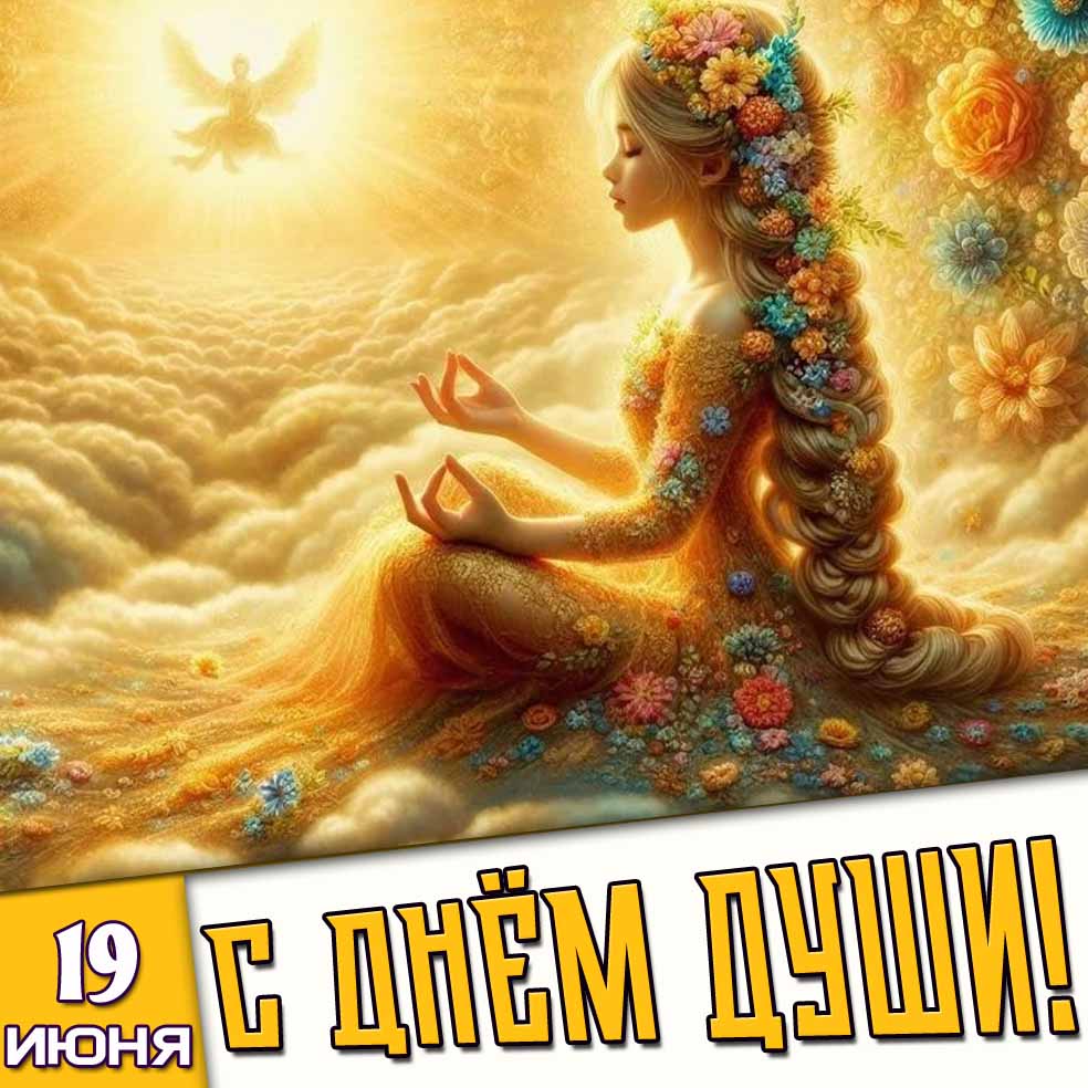 Открытка 19 июня - с днём души!