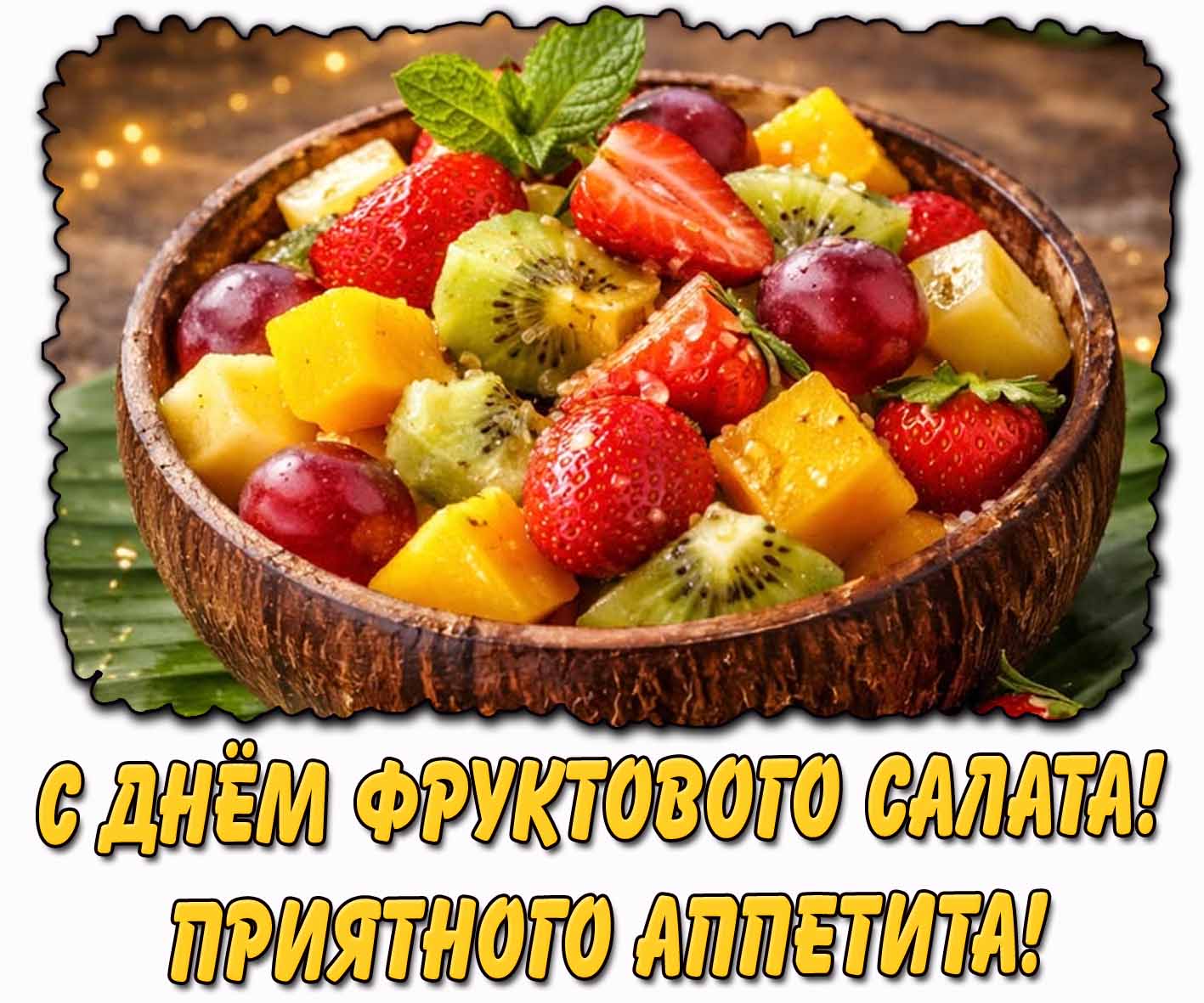 Картинка "С днём фруктового салата! Приятного аппетита!"