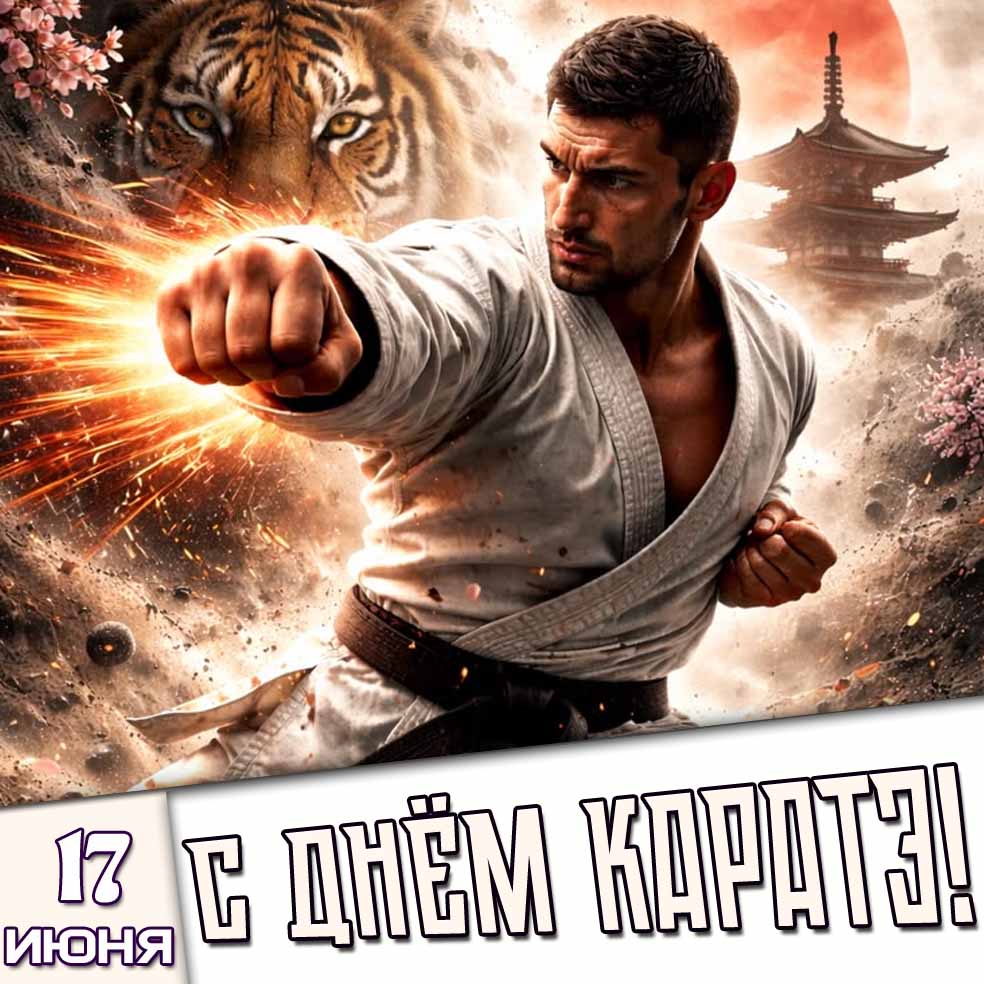 Открытка 17 июня - с днём каратэ!