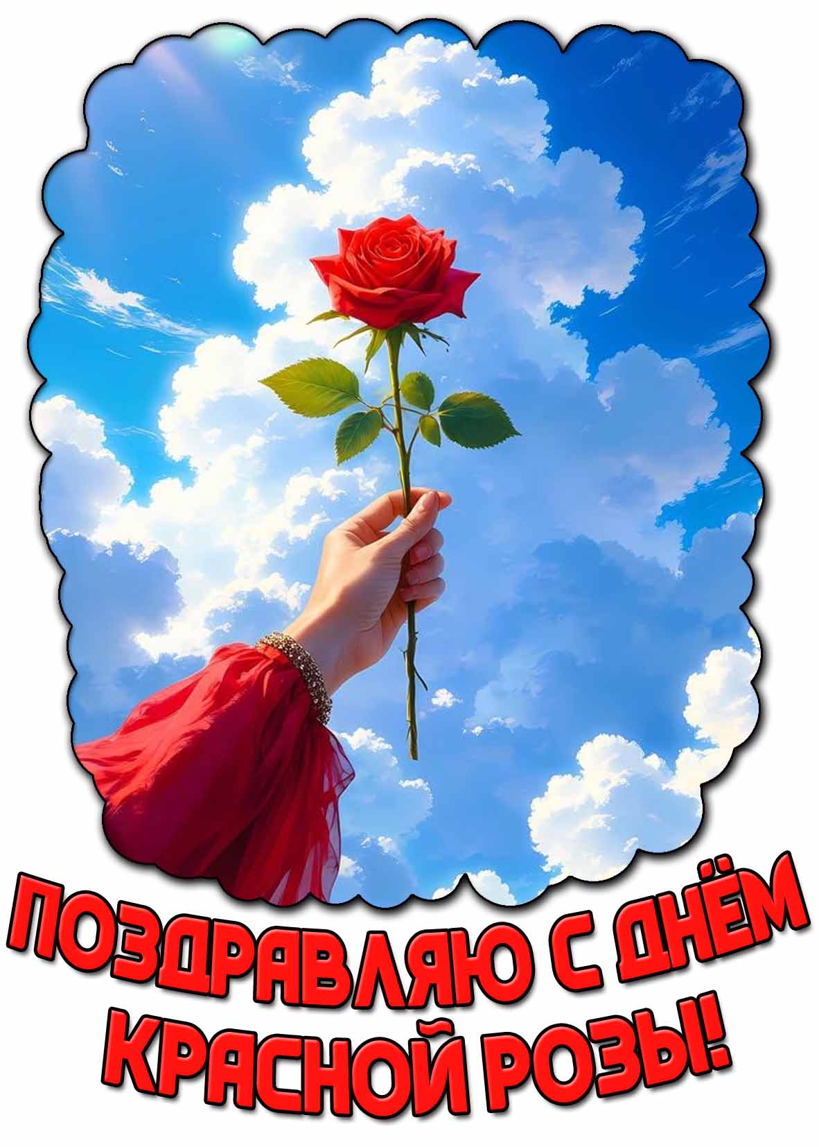 Картинка "Поздравляю с днём красной розы!"