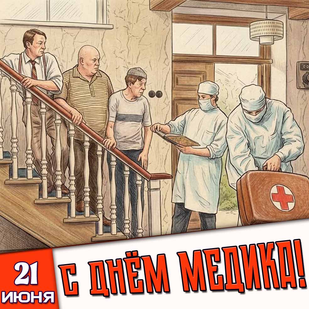 Прикольная картинка 21 июня - с днём медика!