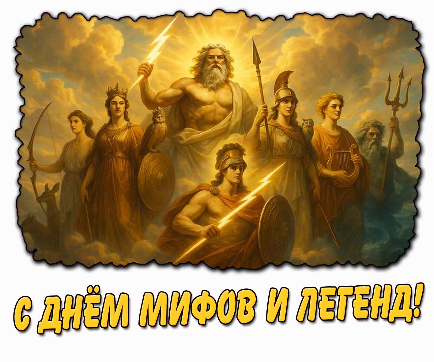 С днём мифов и легенд! - красивая открытка