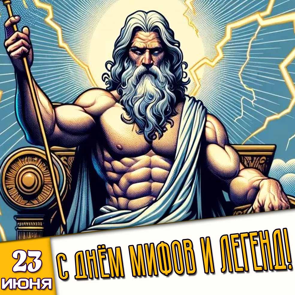 Открытка 23 июня - с днём мифов и легенд!