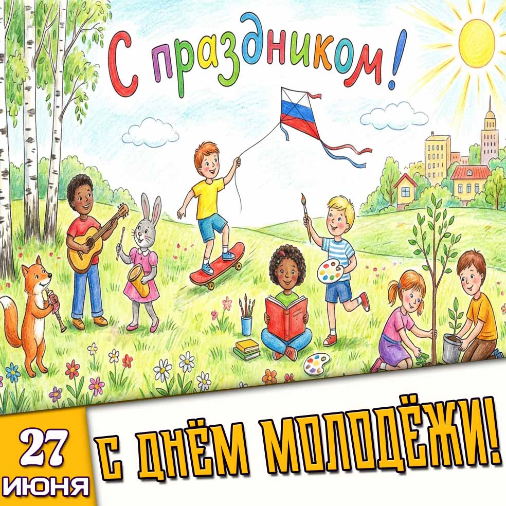 Картинка 27 июня - с днём молодёжи! С праздником!