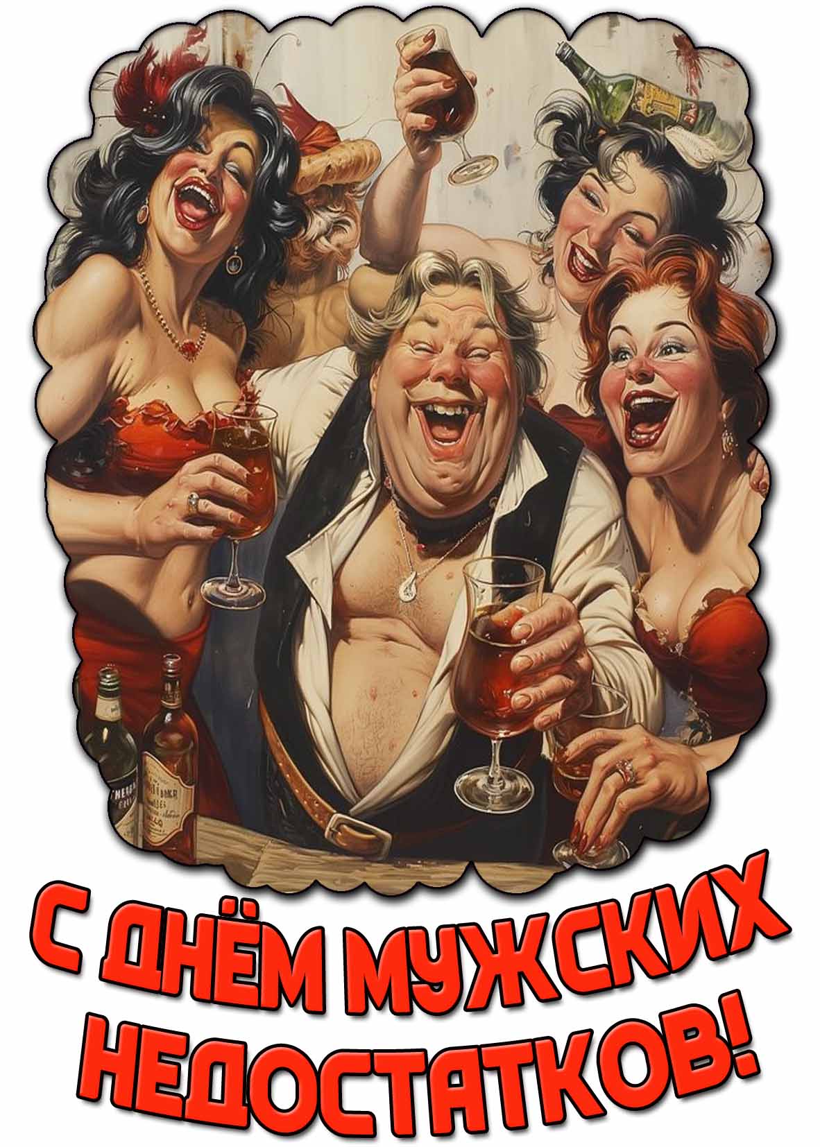 С днём мужских недостатков! - весёлая открытка