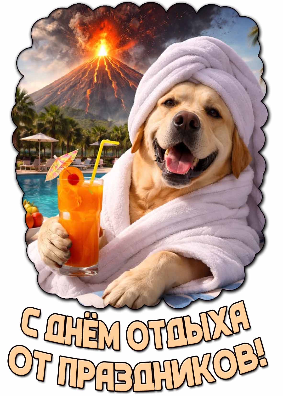 Открытка с днём отдыха от праздников
