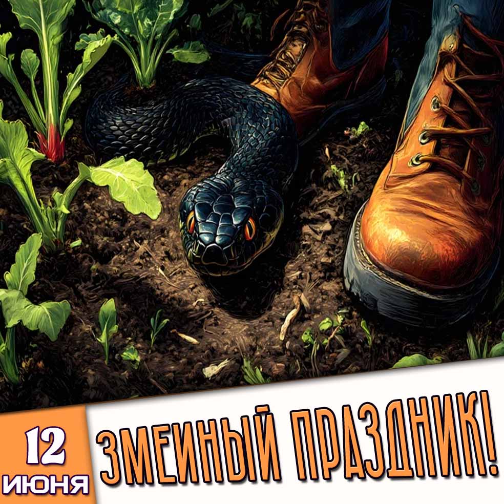 Открытка 12 июня - змеиный праздник!