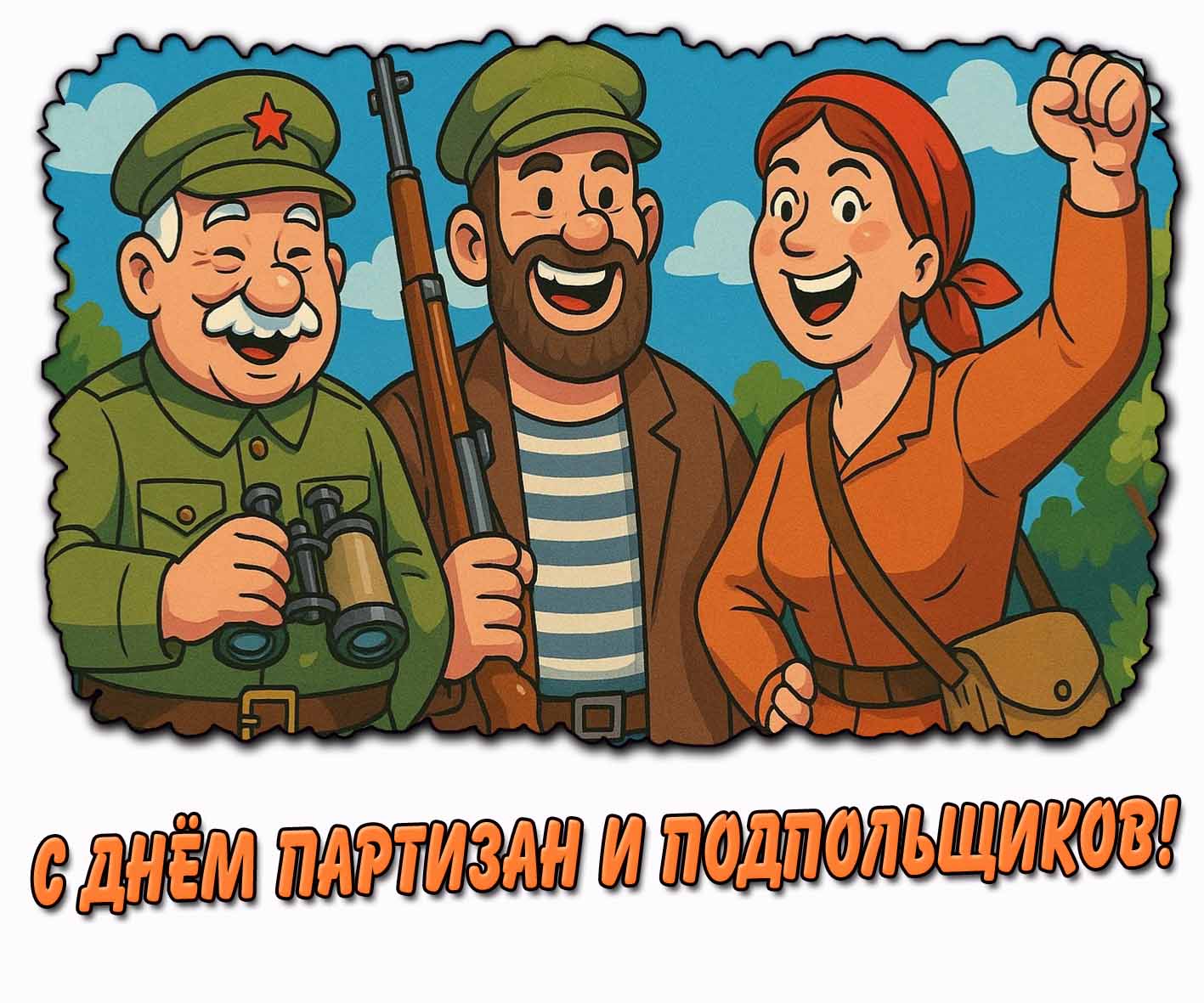 С днём партизан и подпольщиков! - прикольная открытка