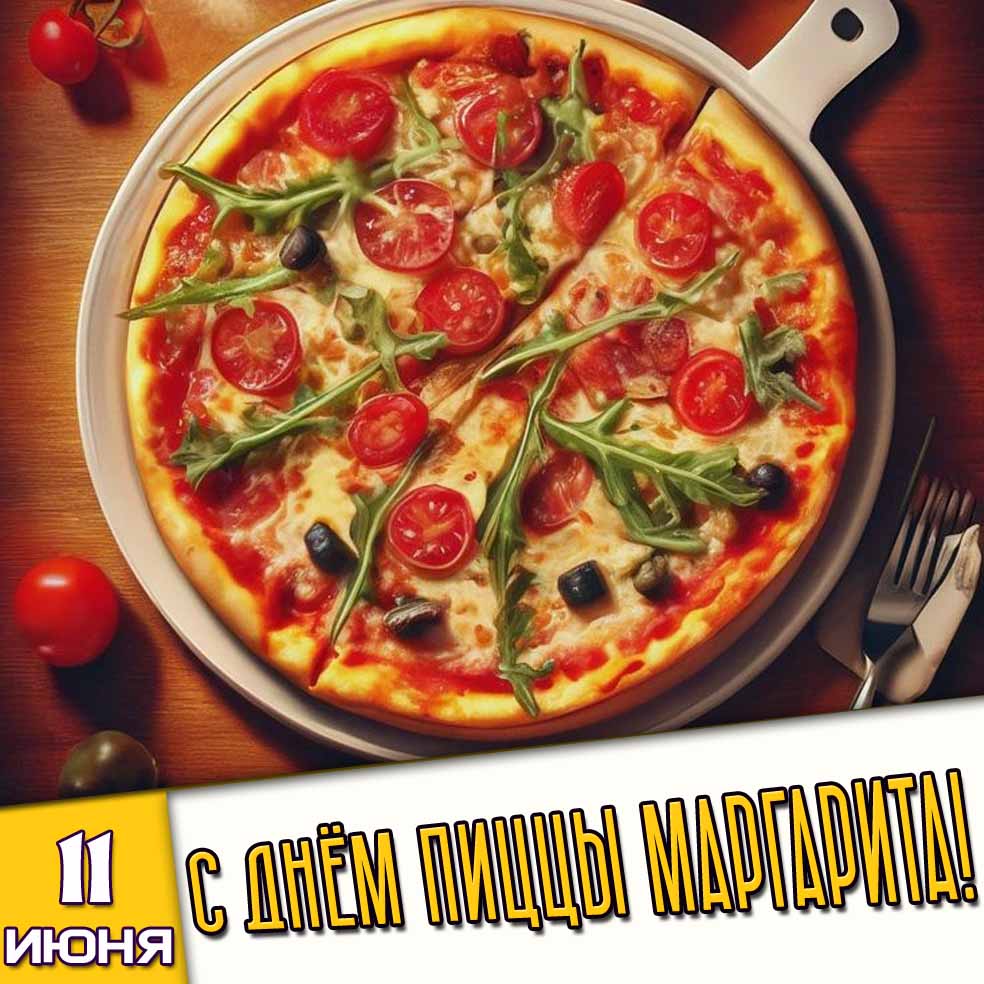 Картинка 11 июня - с днём пиццы Маргарита!