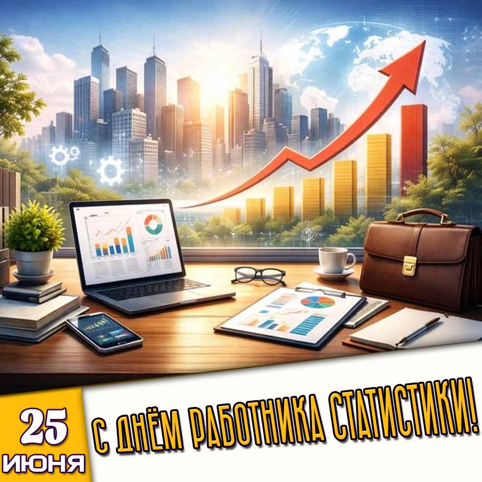 Открытка 25 июня - с днём работника статистики!
