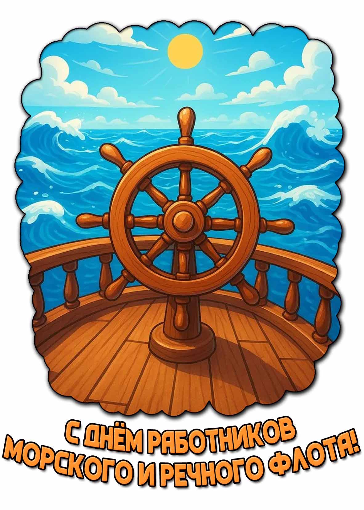 Красивая картинка с днём работников морского и речного флота