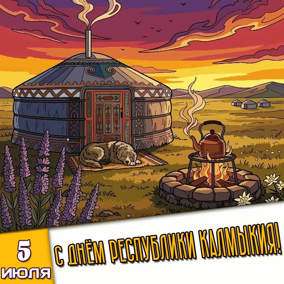 Картинка 5 июля - с днём Республики Калмыкия!