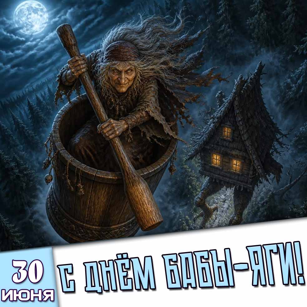 Картинка 30 июня - с днём Бабы-Яги!