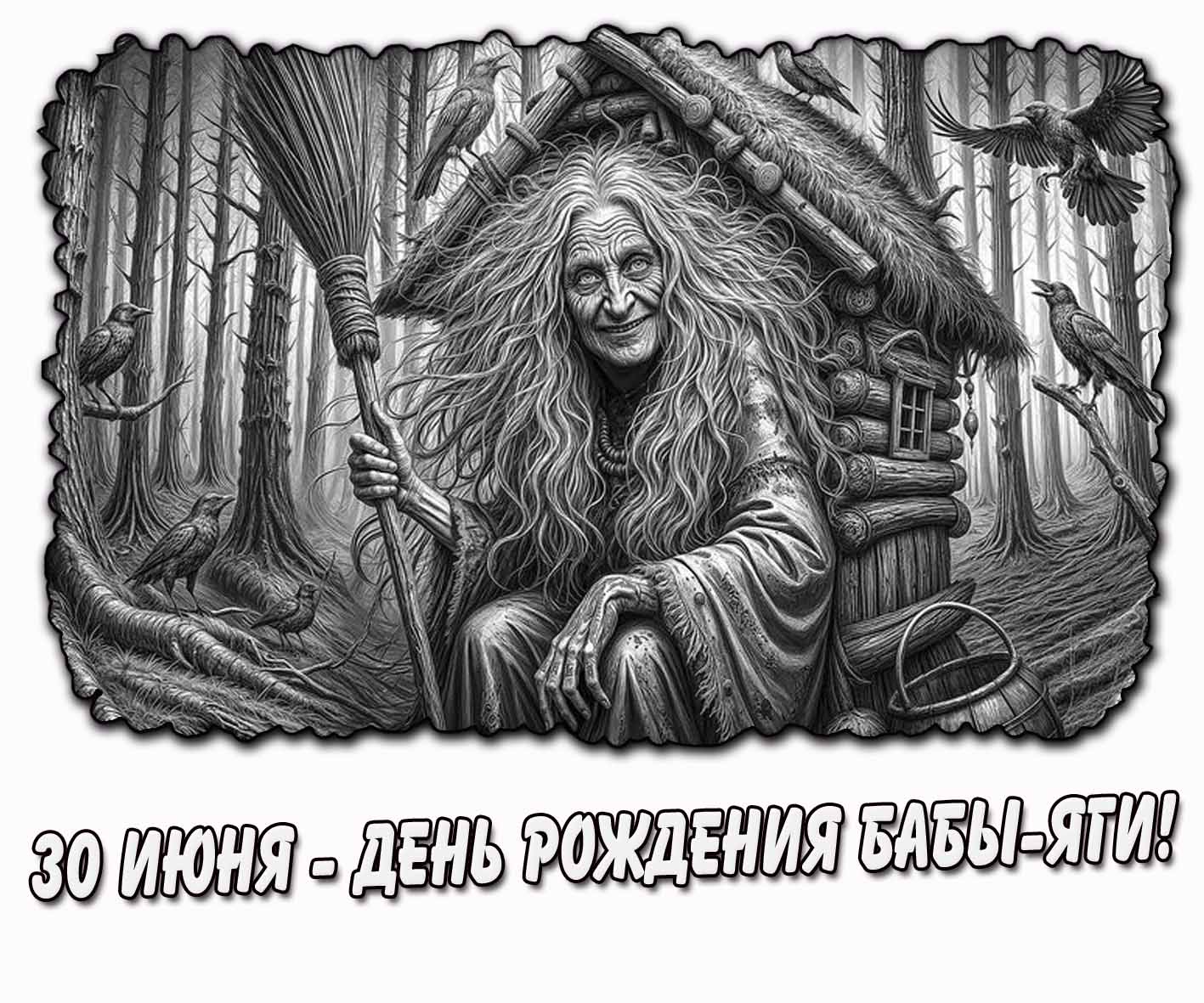 Картинка 30 июня - день рождения Бабы-Яги!