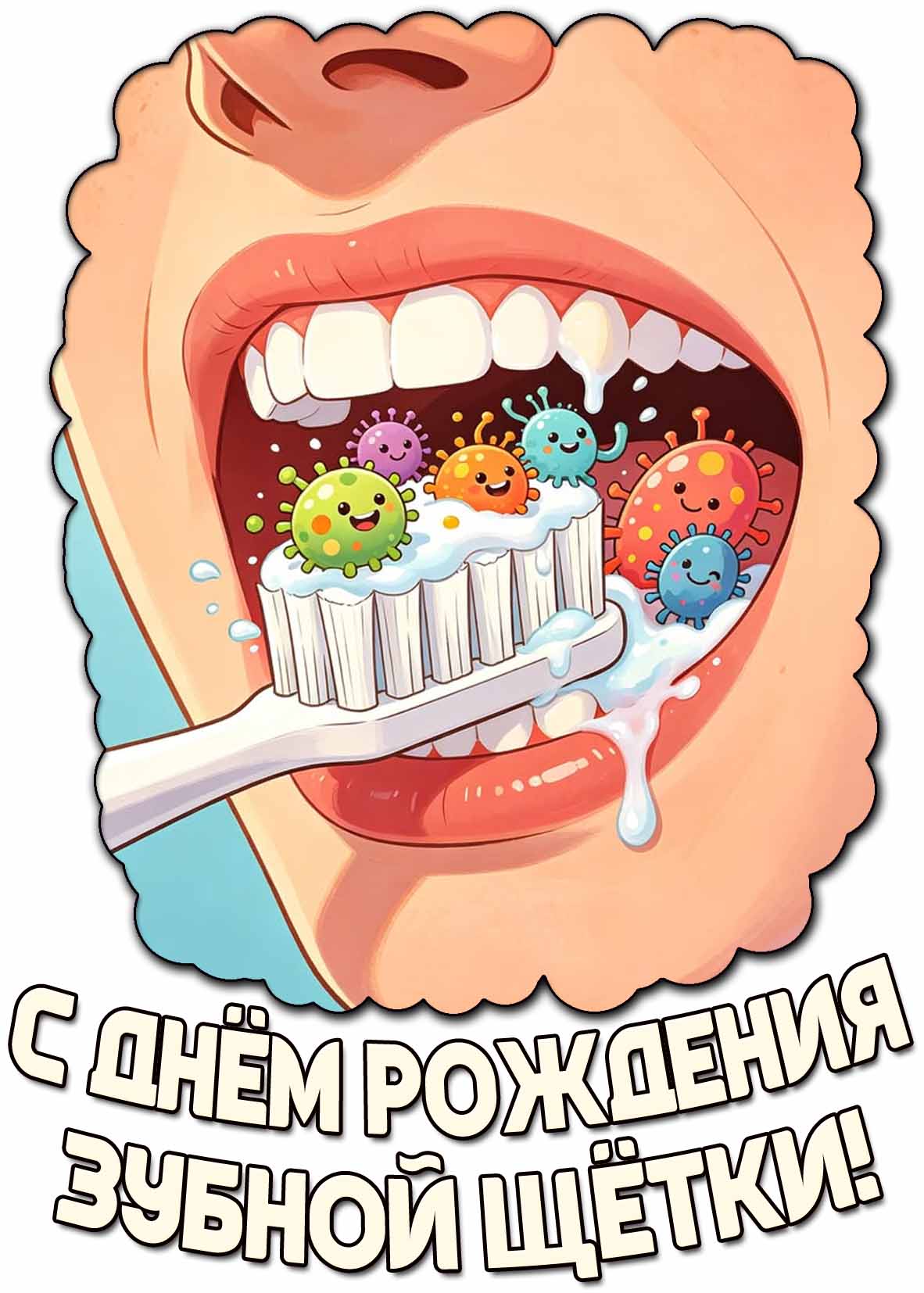 Открытка с днём рождения зубной щётки