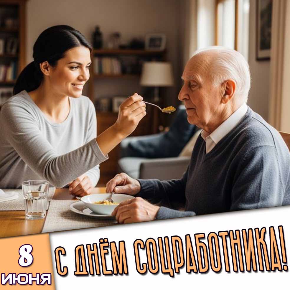 Открытка 8 июня - с днём соцработника!