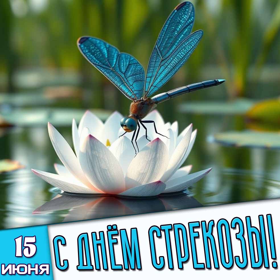 Картинка 15 июня - с днём стрекозы!