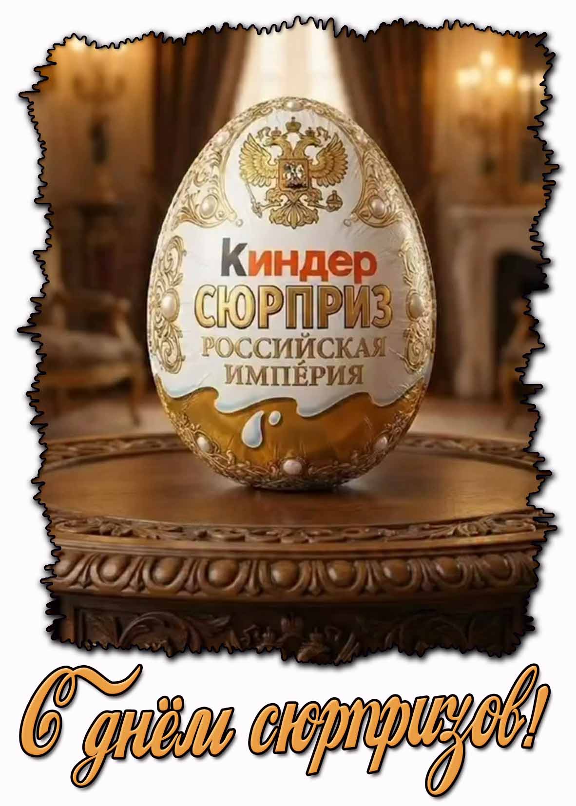 С днём сюрпризов! - креативная открытка