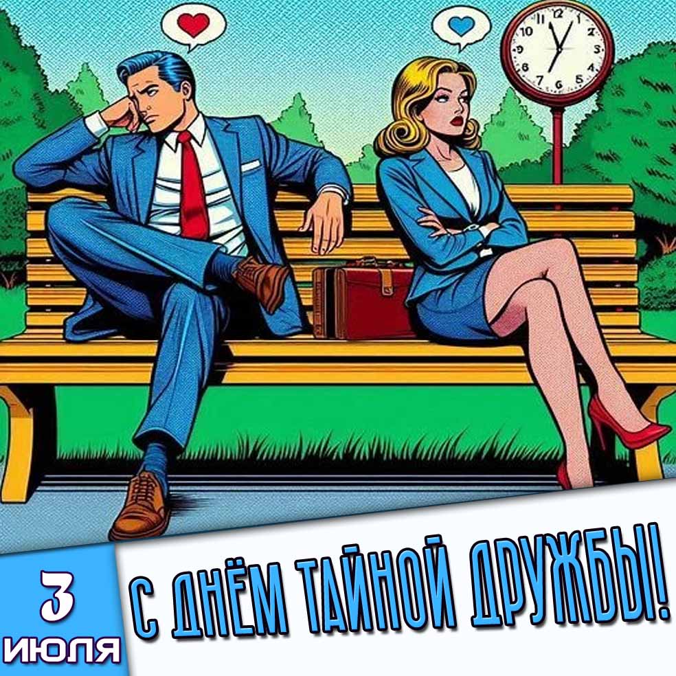 Открытка 3 июля - с днём тайной дружбы!
