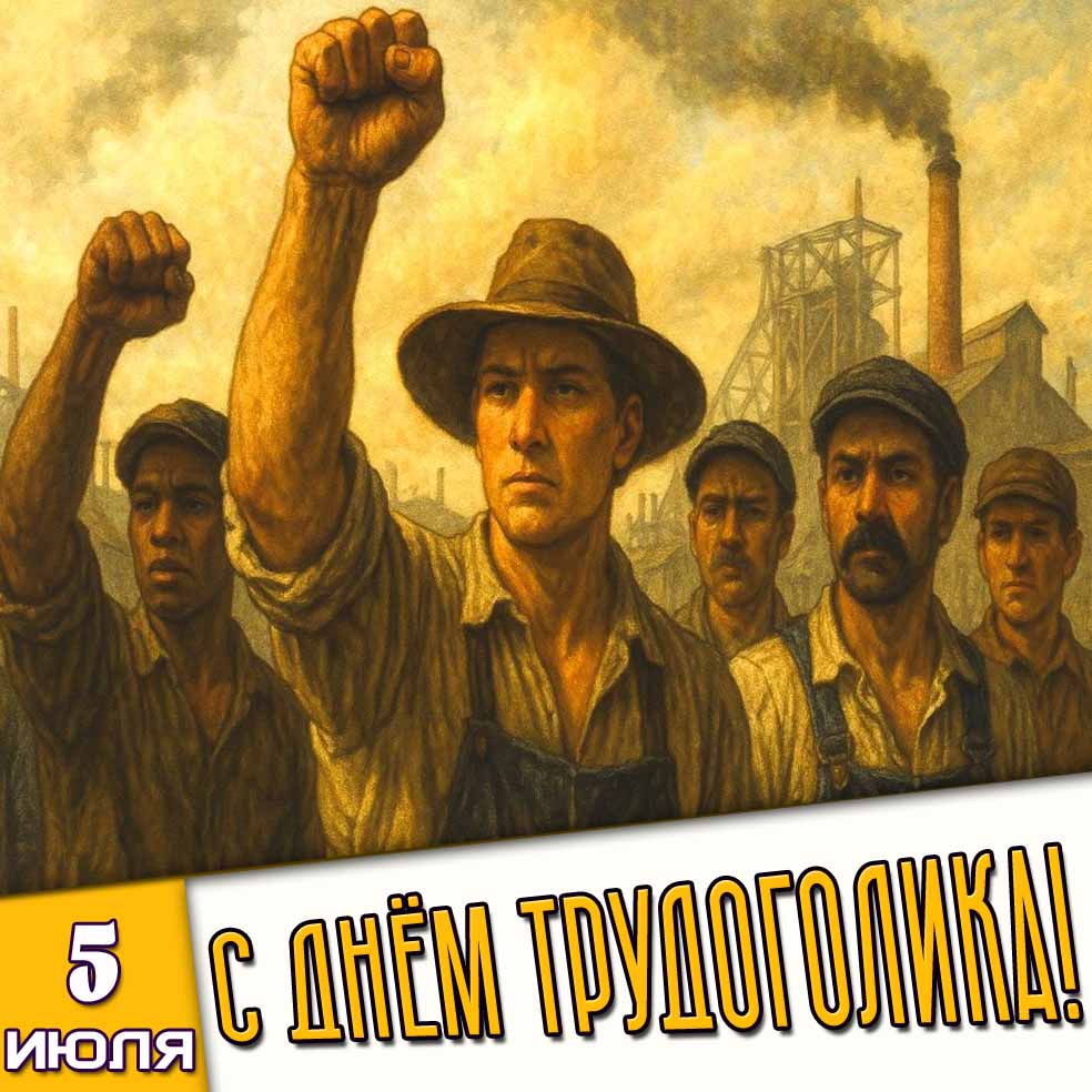 Картинка 5 июля - с днём трудоголика!