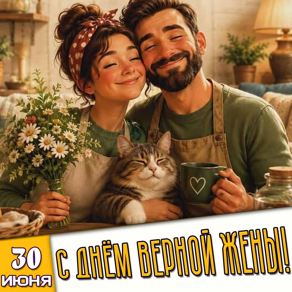 Картинка 30 июня - с днём верной жены!