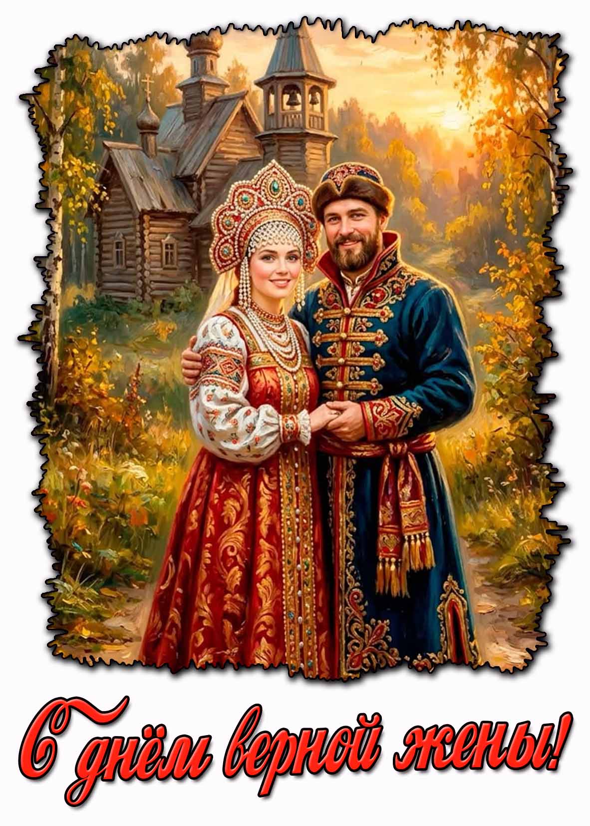 С днём верной жены! - красивая открытка