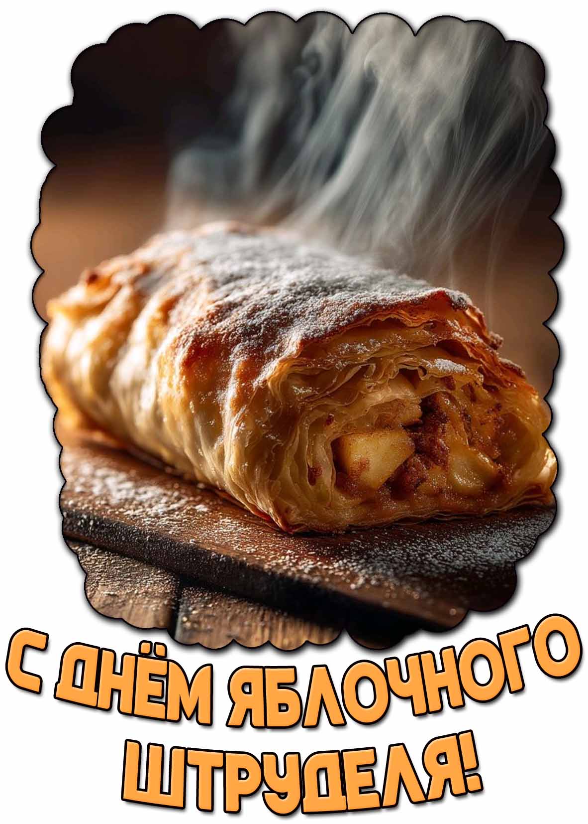 С днём яблочного штруделя! - аппетитная открытка