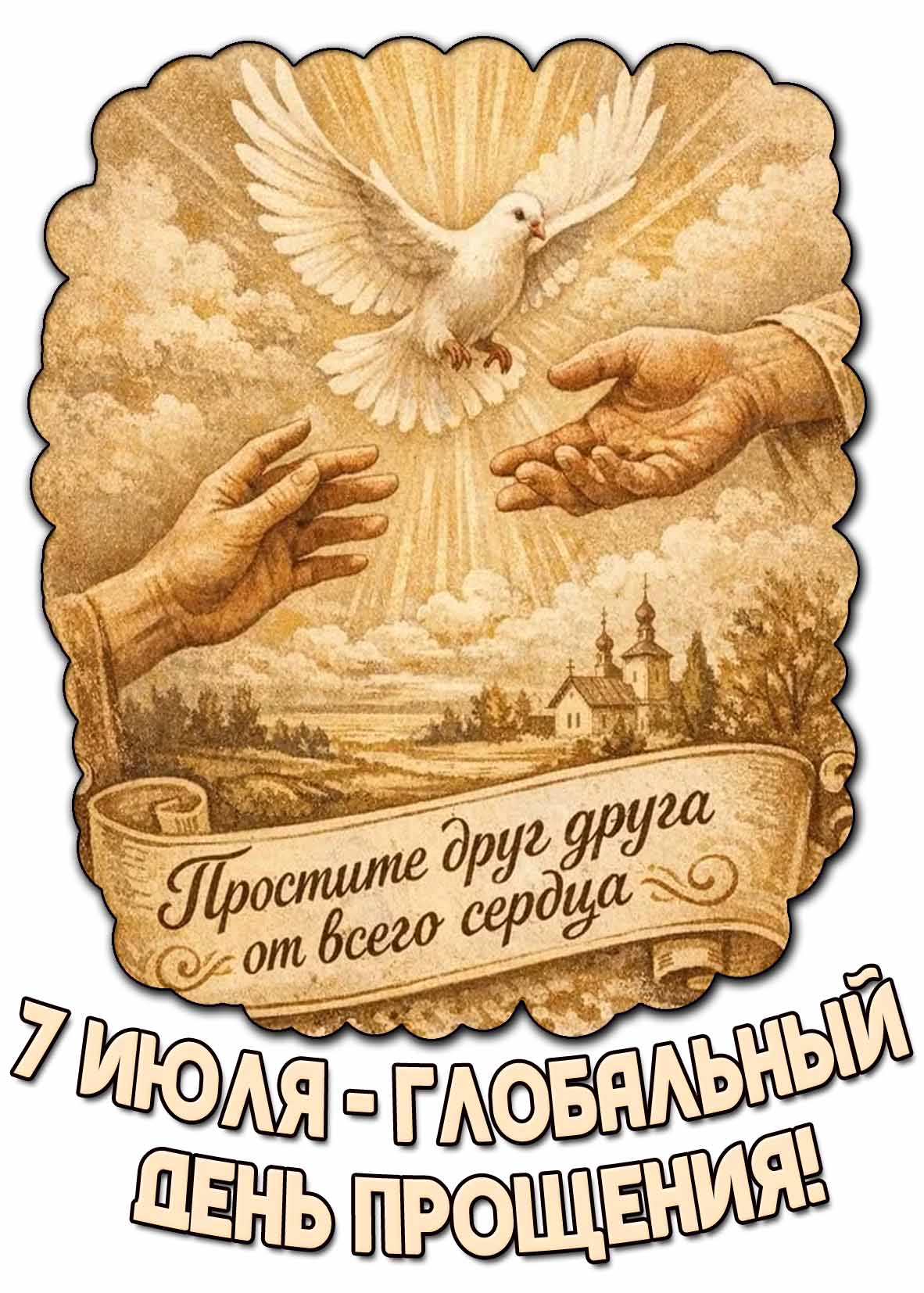 Открытка "7 июля - Глобальный день прощения! Простите друг друга от всего сердца!"