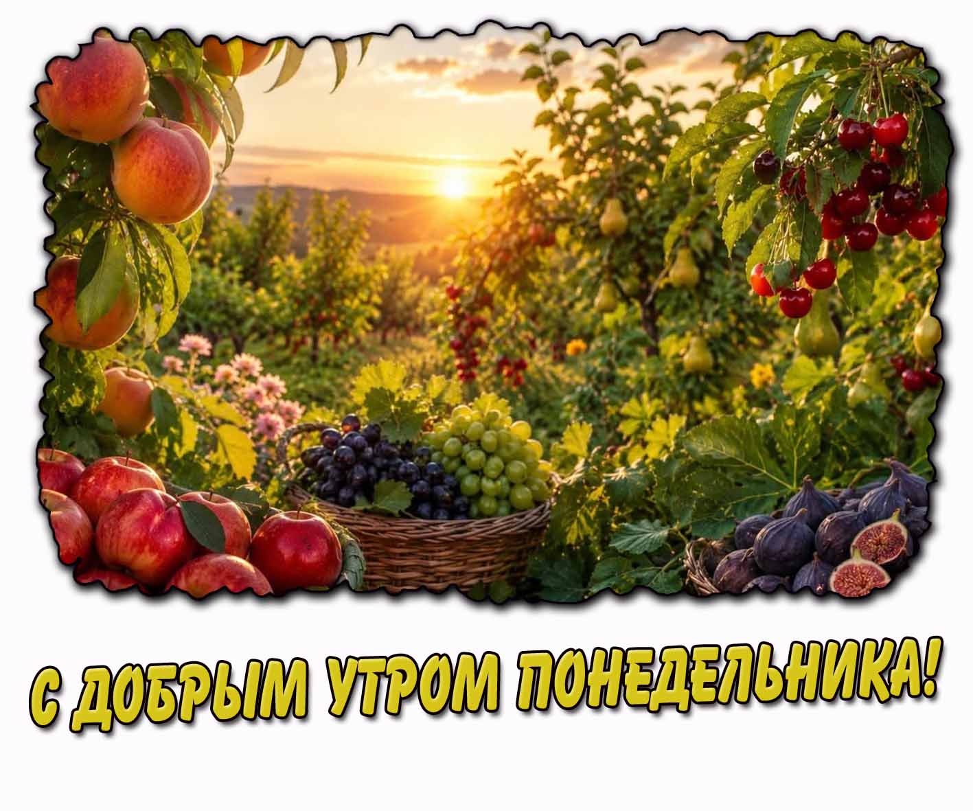 С добрым утром понедельника! - летняя картинка с фруктами