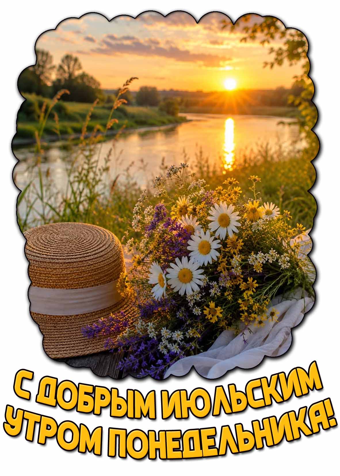 Открытка с добрым июльским утром понедельника