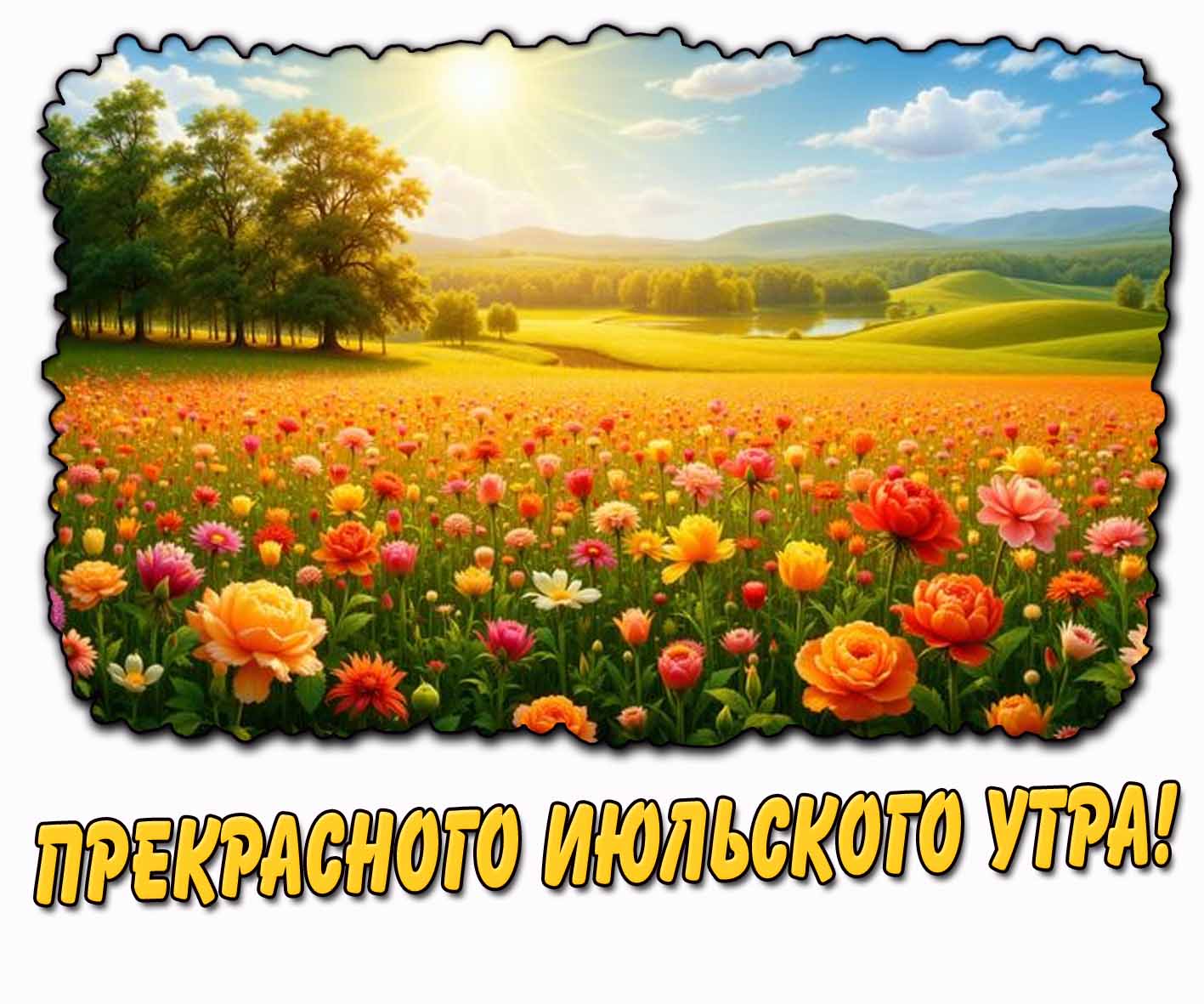 Открытка прекрасного июльского утра