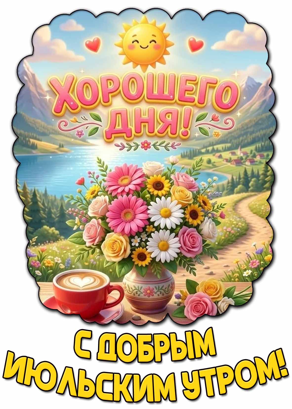 Картинка "С добрым июльским утром! Хорошего дня!"
