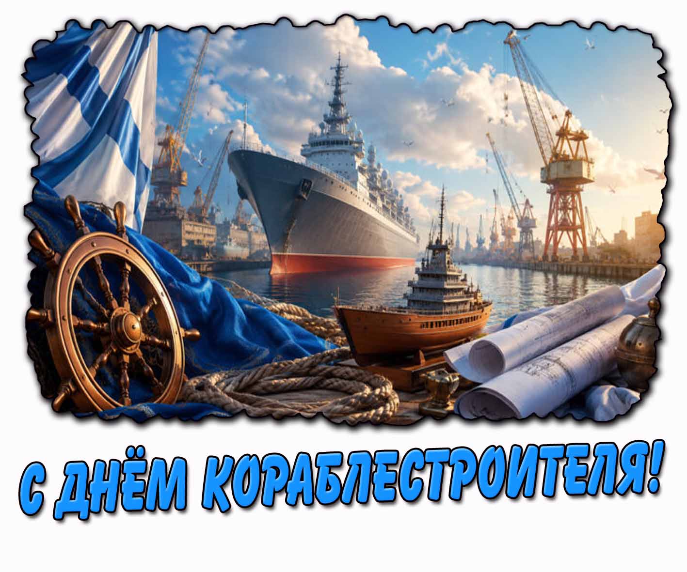 Красивая картинка с днём кораблестроителя
