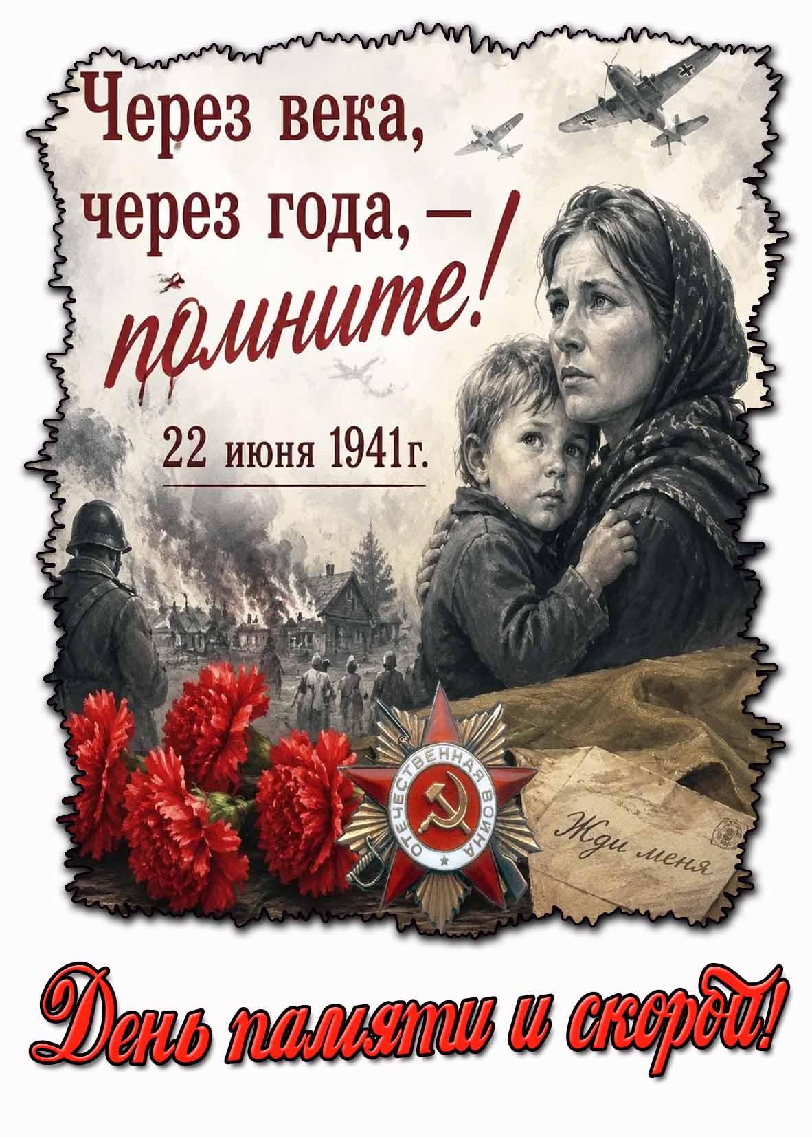 Картинка "22 июня 1941 года - день памяти и скорби! Через века, через года, - помните!"