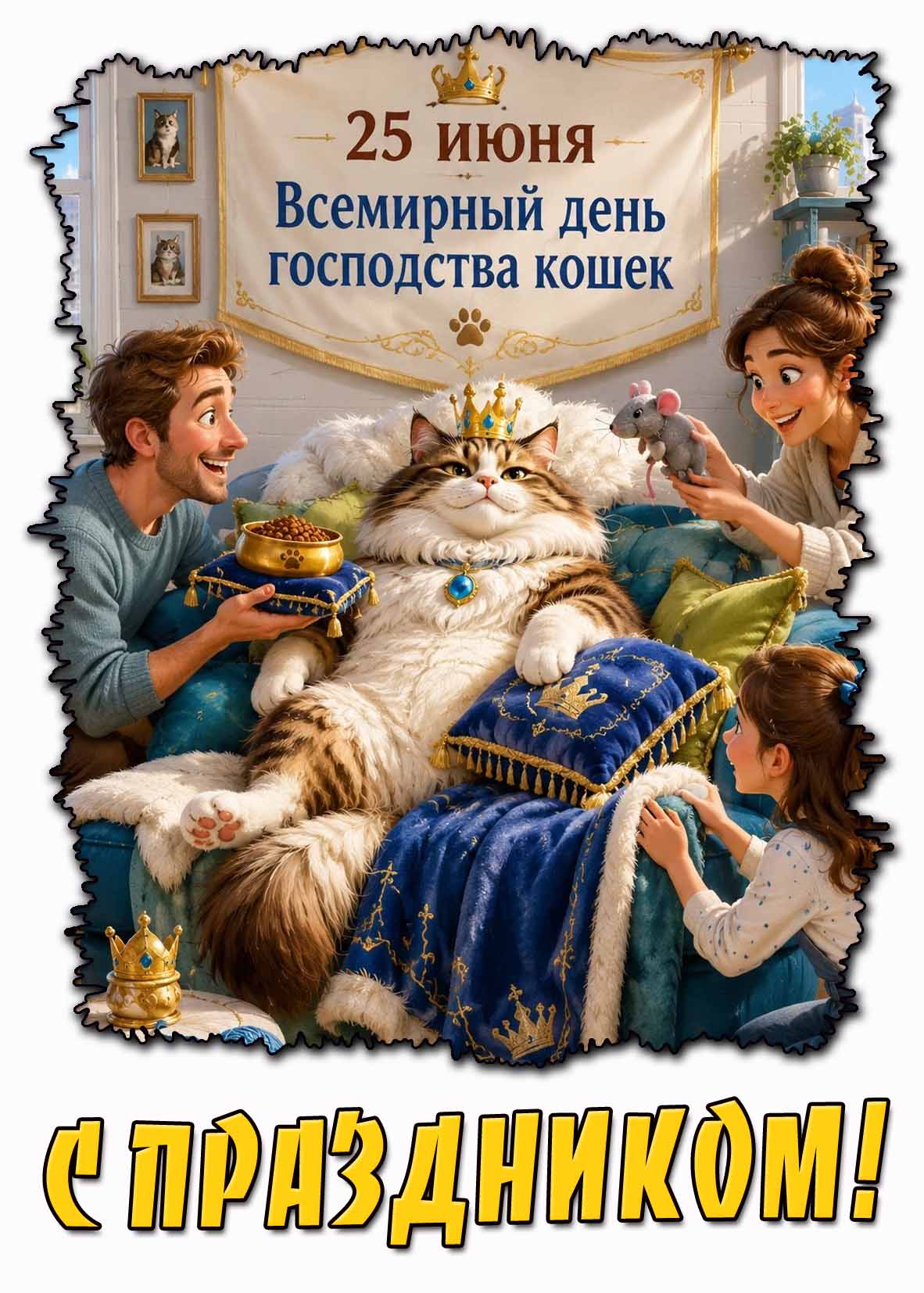 Картинка 25 июня - Всемирный день господства кошек! С праздником!