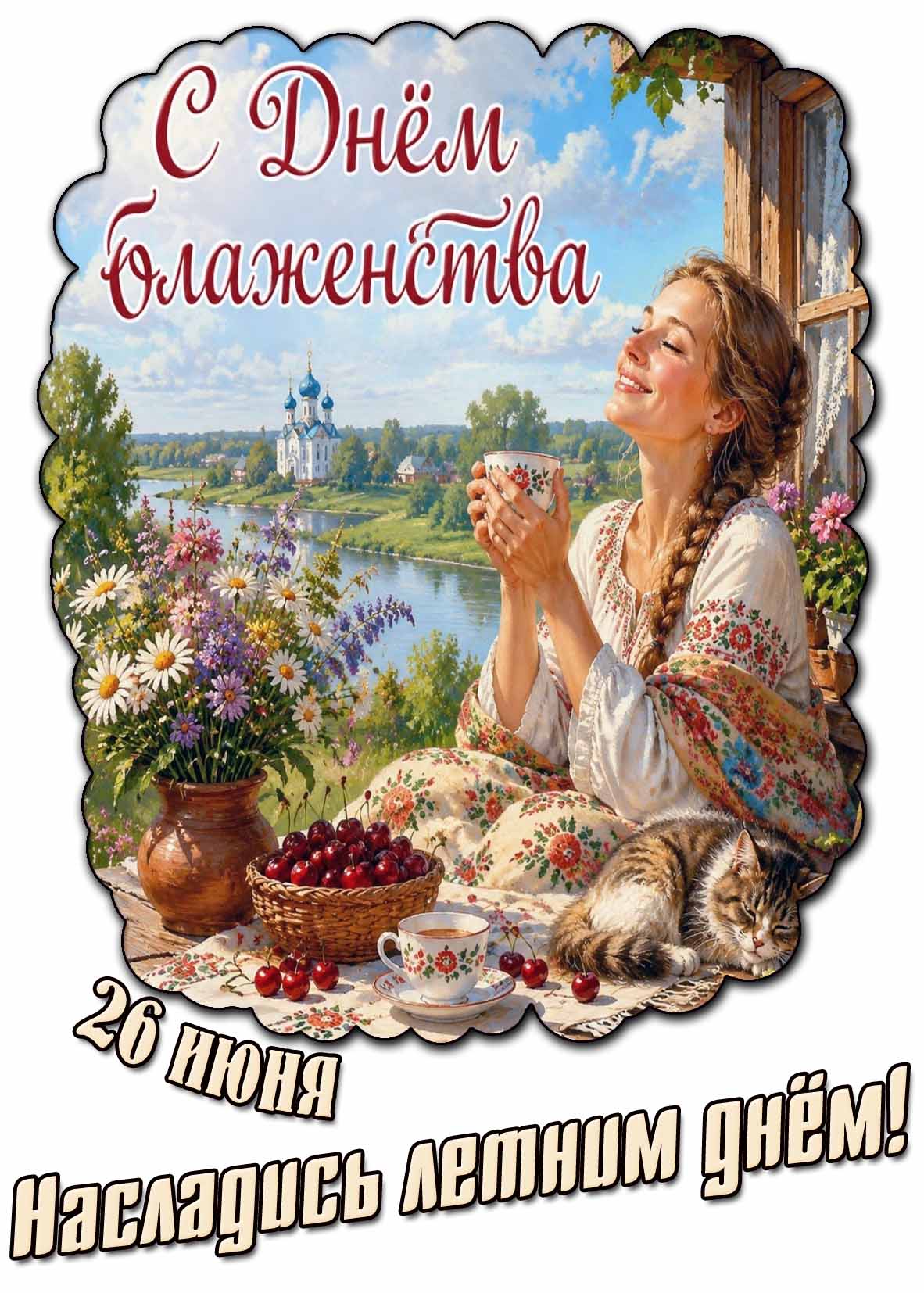 Картинка 26 июня - с днём блаженства! Насладись летним днём!